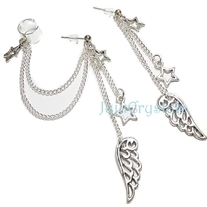 Star Angel Wing Dangle Ear Cuff Set