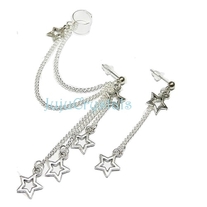 Bunch o Star Charms Ear Cuff Earrings Set