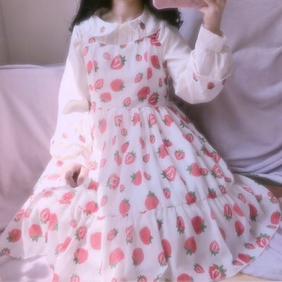 New strawberry milk jsk suspender dress