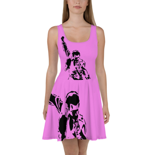 fuchsia skater dress Washed satin crepe cami skater dress-id.cc60166