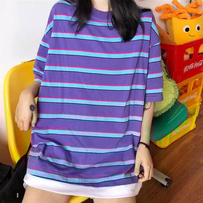 90s oversize color block stripe tee