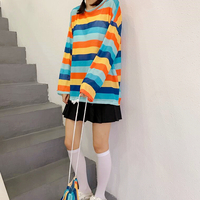 Color Block Stripe Mesh T-shirt - Thumbnail 4