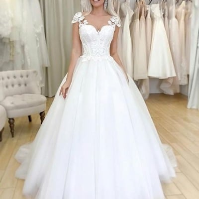 Off the shoulder ball gowns wedding dresses with lace - Thumbnail 4