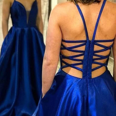 Royal blue long prom dresses evening gowns under 100 - Thumbnail 3