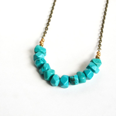 Tribal turquoise necklace, long tribal inspired necklace - Thumbnail 5