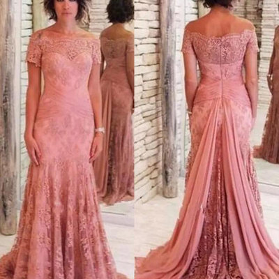 Mermaid Lace Mother of the Bride Dresses with Lace Appliques