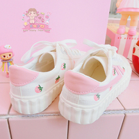 New sweet and lovely strawberry canvas shoes sneakers - Thumbnail 2