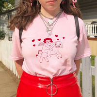 Angel Heart Printed Pastel Pink Tee - Thumbnail 2