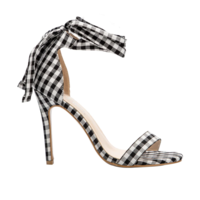 Sexy Ankle Strap Cross-Tied Lace Up Plaid Heeled Sandals. (3 Colors Available) G6540 - Thumbnail 3