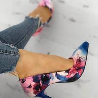 Sexy Floral Print Pointed Toe High heels G2950 - Thumbnail 3