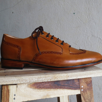 Handmade Men's Brown Leather Shoes, New Patina Designer Shoes, Dress Formal Shoes - Thumbnail 1