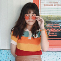 RETRO FLOWERS COLOR BLOCK POLO - Thumbnail 2