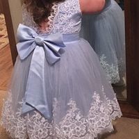 Sky Blue Flower Girl Dresses with Appliques Bowknot - Thumbnail 1