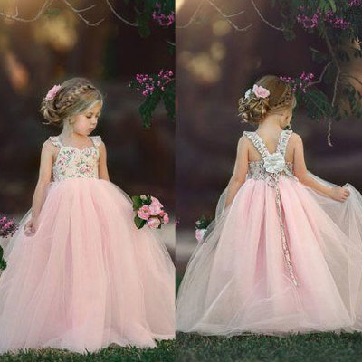 Tulle Sweep Train Tulle Flower Girl Dresses 
