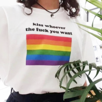Free Shipping-"KISS WHOEVER THE FUCK YOU WANT" TEE - Thumbnail 1