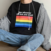 Free Shipping-"KISS WHOEVER THE FUCK YOU WANT" TEE - Thumbnail 2