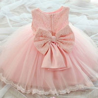 Lace Flower Girl Dresses with Bowknot - Thumbnail 1