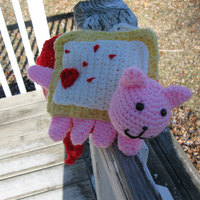 Valentines Nyan Cat Scarf hand crocheted - Thumbnail 1