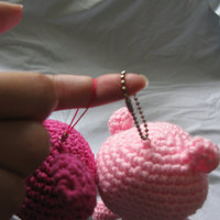 Chibi Gloomy Bear amigurumi plush keychain phone strap keitai strap (light pink) - Thumbnail 4