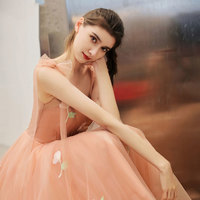 Cute sweetheart neck tulle short prom dress, homecoming dress - Thumbnail 1