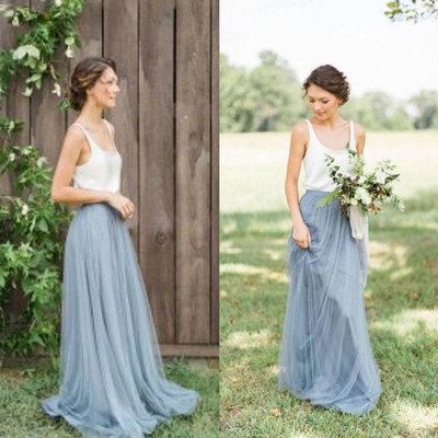 Two Piece Long Prom Dresses Evening Gowns