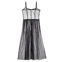 Sexy See-through Mesh Black Dress - Thumbnail 1