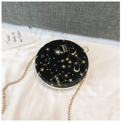 New fashion embroidery star round shape crossbody bag 