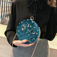 New fashion Embroidery Star Round Shape Crossbody Bag  - Thumbnail 2