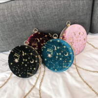 New fashion Embroidery Star Round Shape Crossbody Bag  - Thumbnail 1