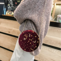 New fashion Embroidery Star Round Shape Crossbody Bag  - Thumbnail 3