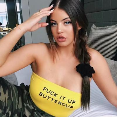 Women's letter print crop top