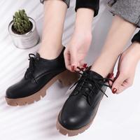 Retro Vintage British Style Black Shoes - Thumbnail 2