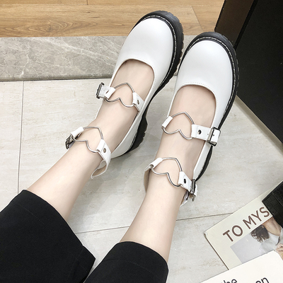Japanese harajuku heart strap platform shoes