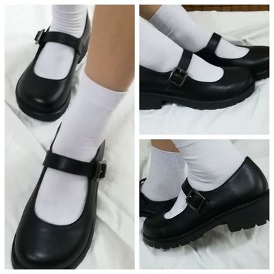 Japanese vintage style fashion shoes in black and brown