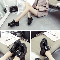 British Style Rivet Black Shoes - Thumbnail 2