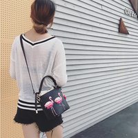 Cute Flamingo Crossbody Bag in Black and White - Thumbnail 1