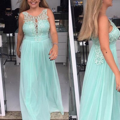 Elagant long mother of the bride dresses with lace - Thumbnail 4