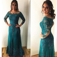 Charming Long Sleeves Mother of the Bride Dresses with Appliques - Thumbnail 1