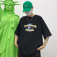 Vintage Earth Planet Printed Tee - Thumbnail 3