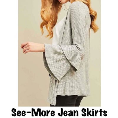 Ruffle sleeve cardigan gray 