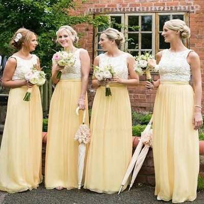 Elegant long bridesmaid dresses with lace for wedding  - Thumbnail 5