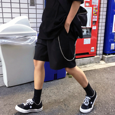 Free Shipping-CYBER PUNK SHORTS WITH CHAIN