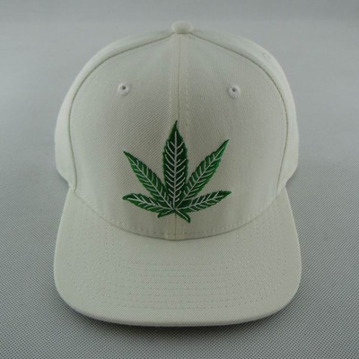 Weed logo snapback cap by deadline white color - Thumbnail 4