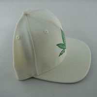 Weed Logo Snapback Cap By Deadline White Color - Thumbnail 1