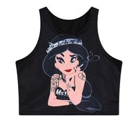 Harajuku Aladdin Princess Jasmine Print Crop Top - Thumbnail 3