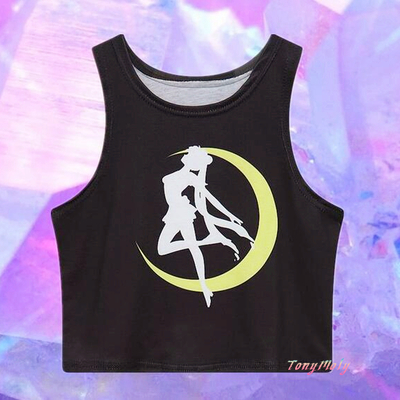 Sailor moon black tank top