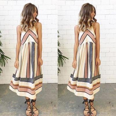 Women fashion printed sleeveless dress - Thumbnail 3