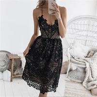 Sling Lace Backless Dress - Thumbnail 1