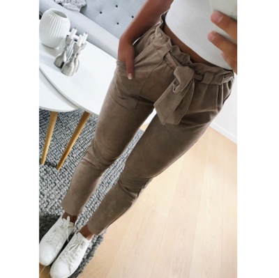 Slim High Waist Striped Pants