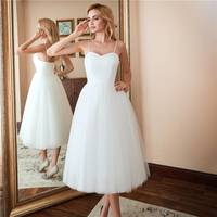 White tulle short prom dress, white homecoming dress - Thumbnail 1